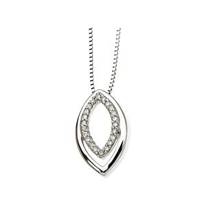 14K Gold Round Natural Diamond Marquise Necklace
