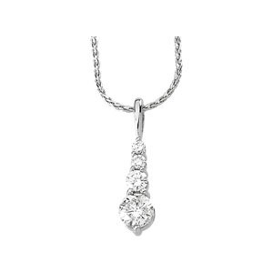 14K Gold Round Natural Diamond Journey Pendant