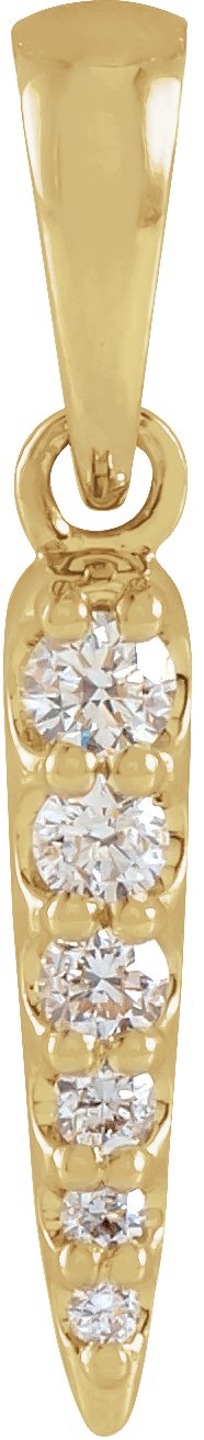 14K Gold Round Natural Diamond Spike Necklace or Pendant - Yellow Gold