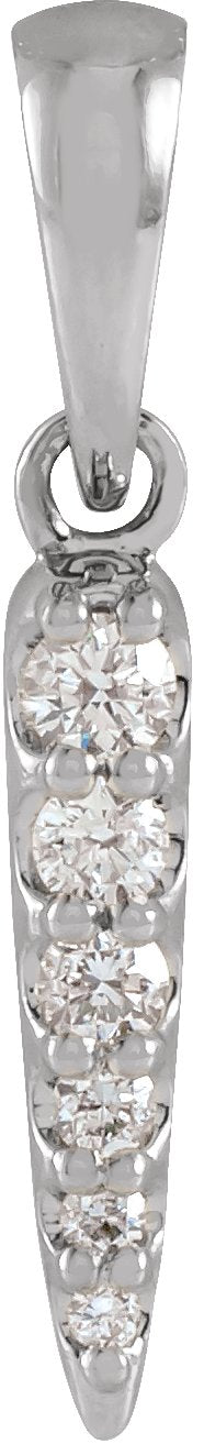 Platinum Round Natural Diamond Spike Necklace or Pendant