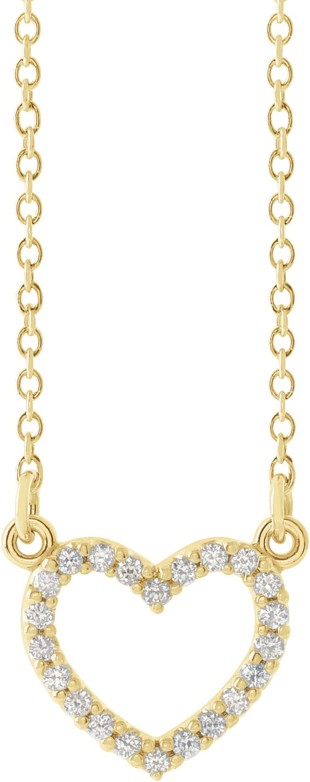 14K Gold Heart Necklace - Yellow Gold