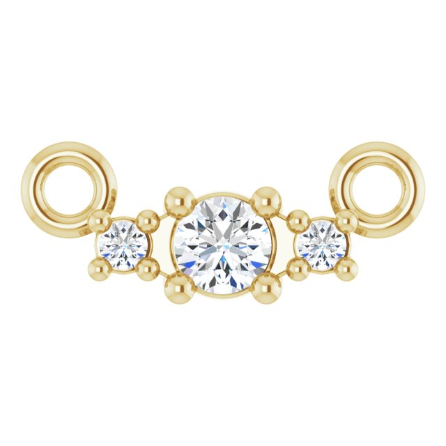 14K Gold Round Lab-Grown Diamond Accented Necklace - Yellow Gold
