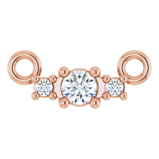 14K Gold Round Natural Diamond Accented Necklace - Rose Gold