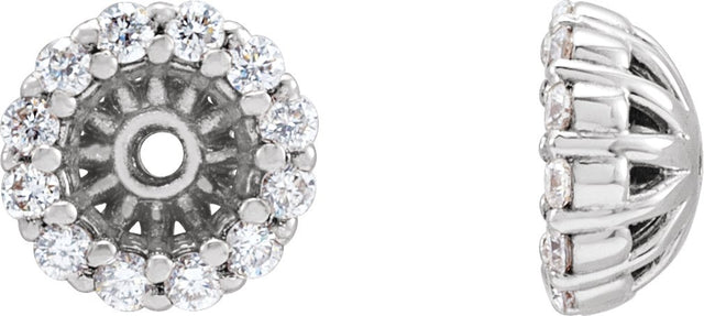 Platinum Natural Diamond Halo-Style Earring Jackets III