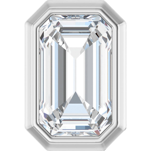 Platinum Emerald Natural Diamond Solitaire Slide Pendant
