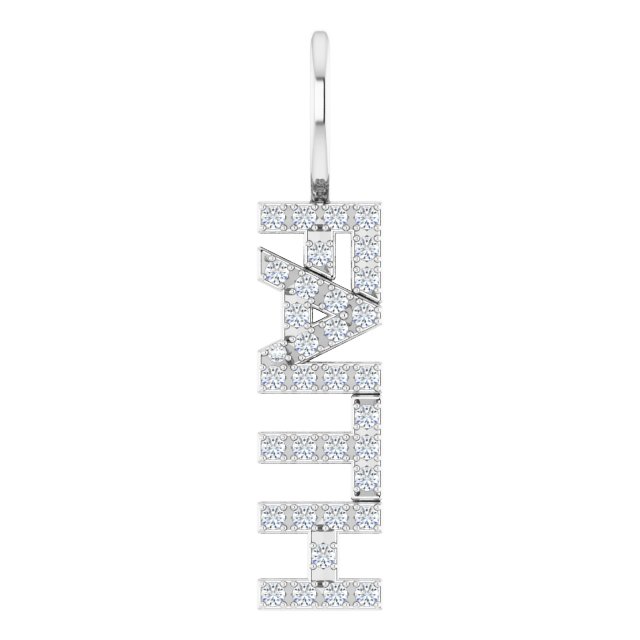 Platinum Round Natural Diamond Faith Pendant