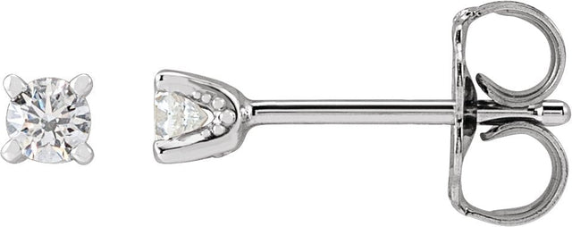 14K Gold Lab-Grown Diamond Round 4-Prong Stud Earrings - White Gold