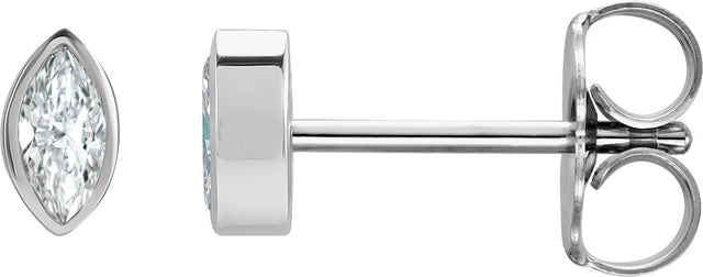 Platinum Natural Diamond Marquise Bezel-Set Stud Earrings