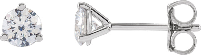 14K Gold Lab-Grown Diamond Round 3-Prong Cocktail-Style Stud Earrings – 2.5-7.5mm Stones - White Gold