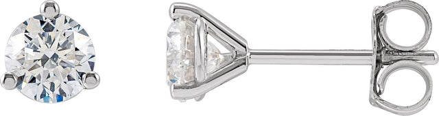 14K Gold Lab-Grown Diamond Round 3-Prong Cocktail-Style Stud Earrings – 2.5-7.5mm Stones - White Gold