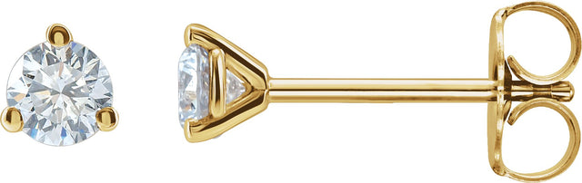 14K Gold Lab-Grown Diamond Round 3-Prong Cocktail-Style Stud Earrings – 2.5-7.5mm Stones - Yellow Gold
