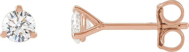 14K Gold Lab-Grown Diamond Round 3-Prong Cocktail-Style Stud Earrings - Rose Gold