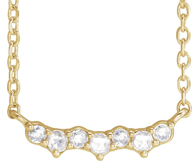 14K Gold Rose-Cut Scattered Necklace - Yellow Gold