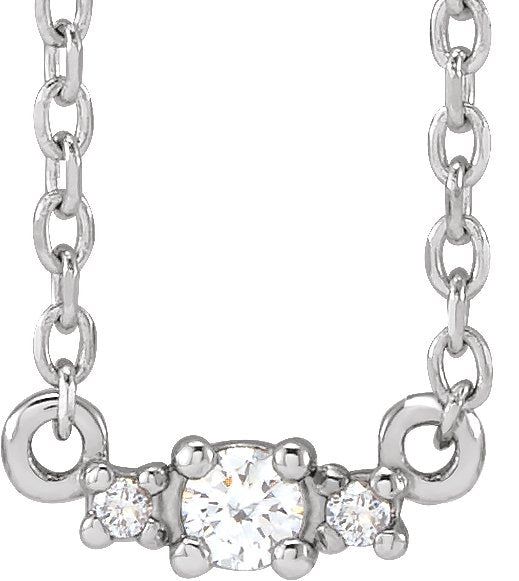 Platinum Round Natural Diamond Accented Necklace