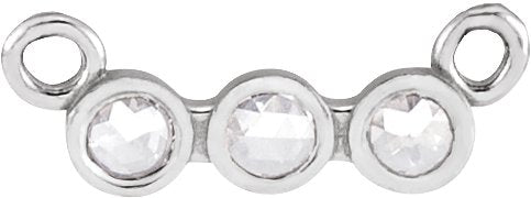 Platinum Round Natural Diamond Rose-Cut Three-Stone Necklace