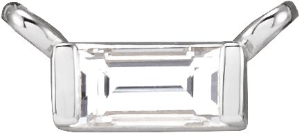 Platinum Straight Baguette Natural Diamond Solitaire Channel-Set Necklace