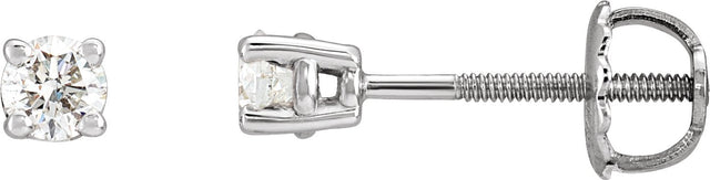 Platinum Natural Diamond Round 4-Prong Stud Earrings – 2.8-6.3mm Stones