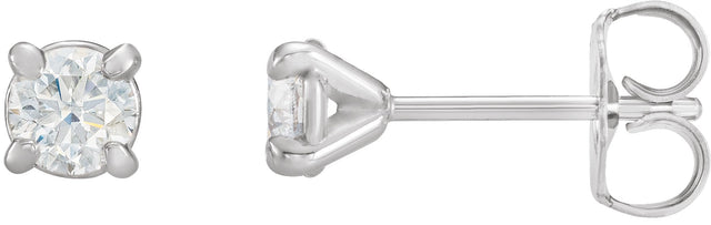 14K Gold Natural Diamond Round 4-Prong Cocktail-Style Claw Stud Earrings - White Gold