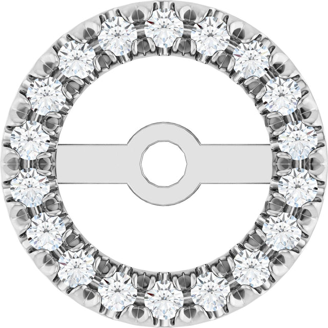 14K Gold Lab-Grown Diamond French-Set Earring Jackets - White Gold