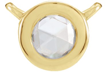 14K Gold Round Natural Diamond Rose-Cut Bezel-Set Necklace - Yellow Gold