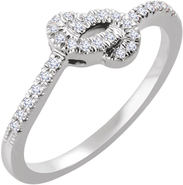 14K Gold Round Natural Diamond Knot Ring II - White Gold
