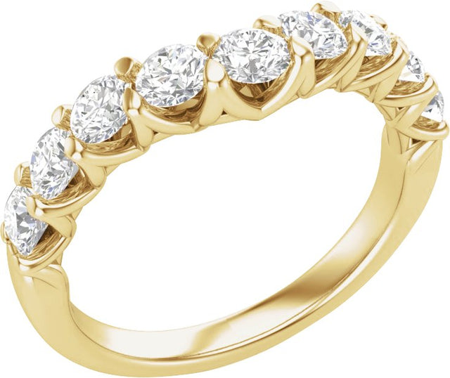 14K Gold Round Lab-Grown Diamond Accented Contour Band – 1 CTW - Yellow Gold