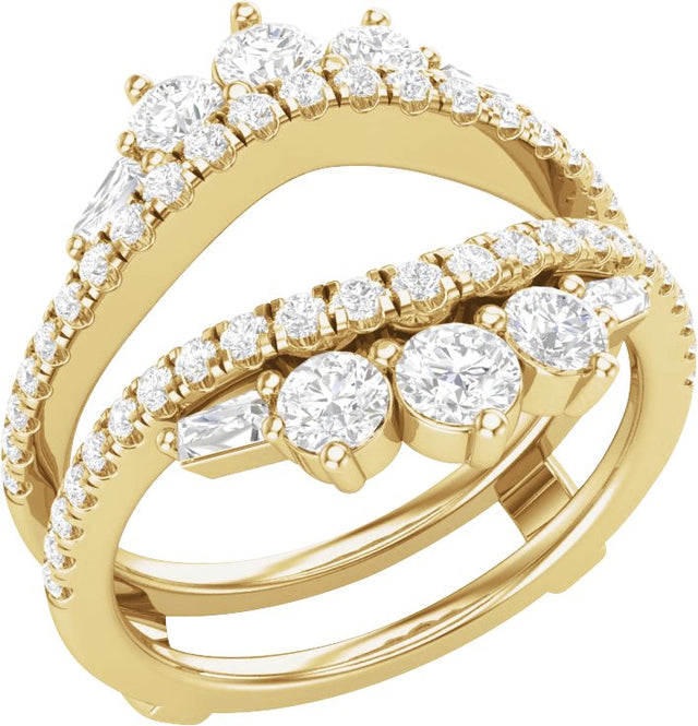 14K Gold Round Lab-Grown Diamond Ring Guard – 3.2mm Stones - Yellow Gold