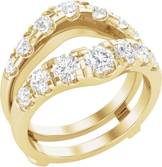 14K Gold Round Lab-Grown Diamond Ring Guard – 3.5mm Stones - Yellow Gold