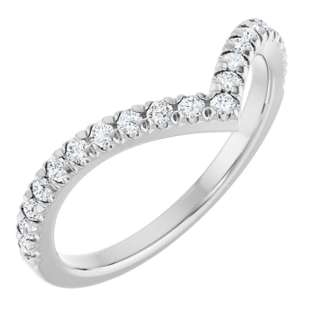Platinum Round Lab-Grown Diamond V Contour Band – 1.3-3mm Stones