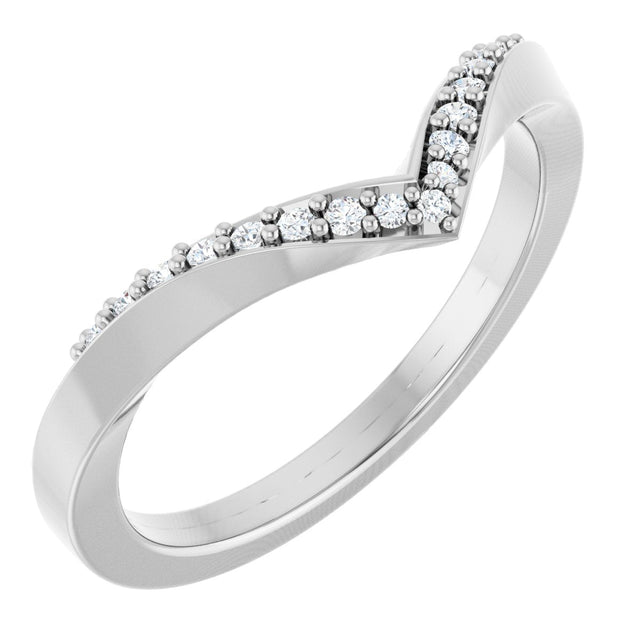 14K Gold Round Lab-Grown Diamond Contour Band III - White Gold
