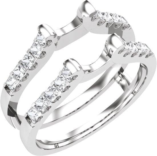 14K Gold Square Lab-Grown Diamond Ring Guard - White Gold