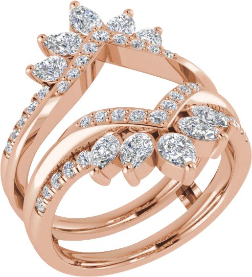14K Gold Pear Lab-Grown Diamond Ring Guard – 4.1x2.7mm - Rose Gold