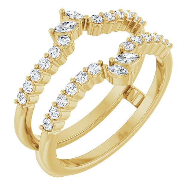 14K Gold Marquise Lab-Grown Diamond Ring Guard – 3x1.5mm - Yellow Gold