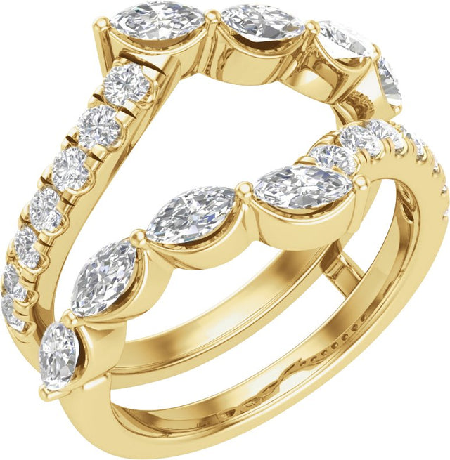 14K Gold Marquise Lab-Grown Diamond Ring Guard – 4.7x2.4mm - Yellow Gold