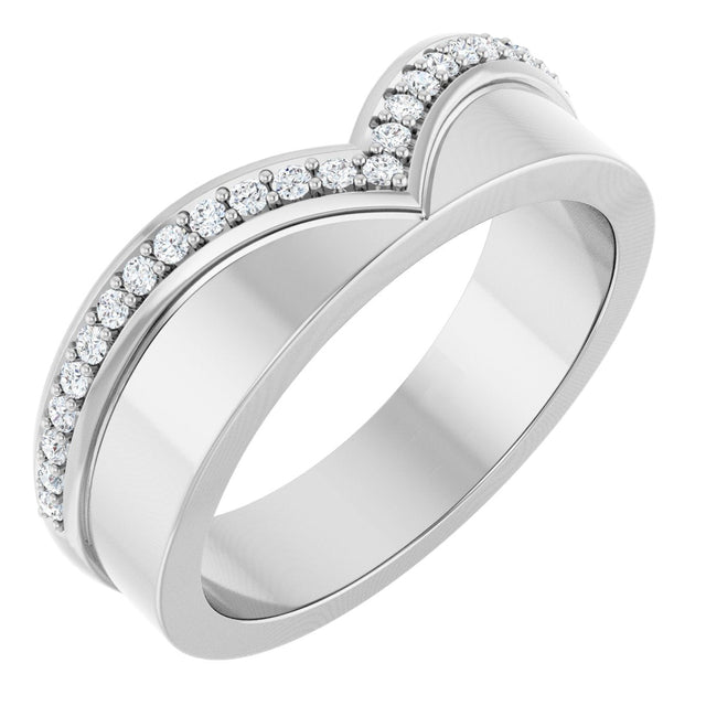 Platinum Round Lab-Grown Diamond Contour Band IV