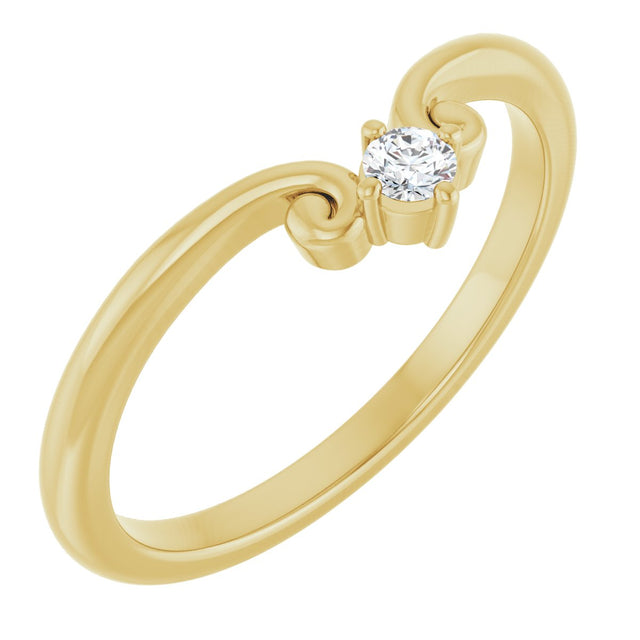 14K Gold Marquise Natural Diamond Contour Band – 4x3mm - Yellow Gold
