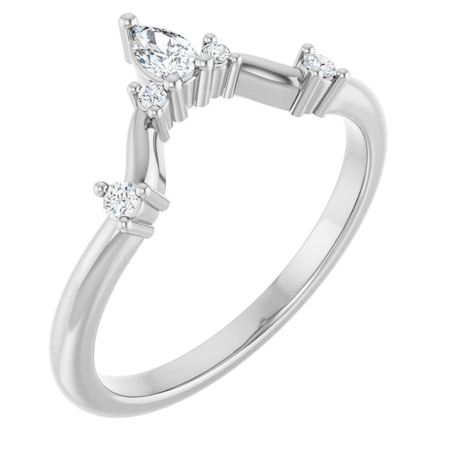 Platinum Round Natural Diamond Contour Band – 4x2.5mm
