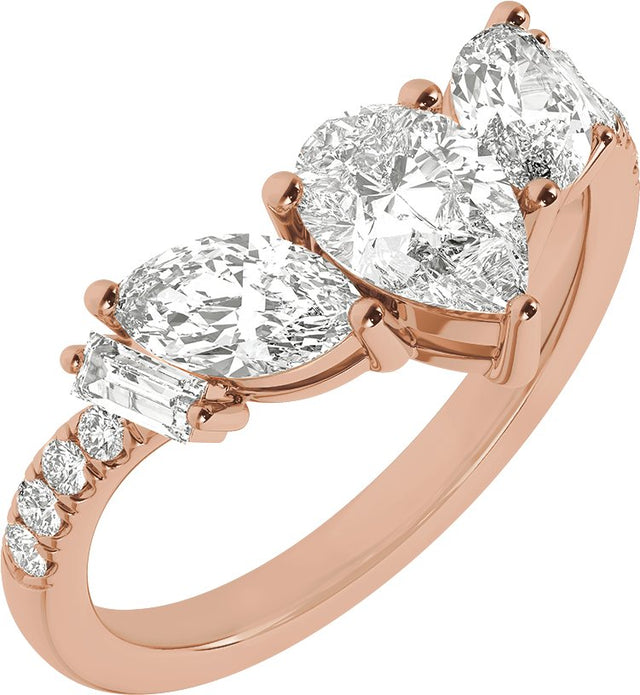 14K Gold Pear Lab-Grown Diamond Contour Band – 7.75x4.65mm - Rose Gold