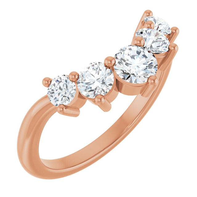14K Gold Round Lab-Grown Diamond Contour Band – 4x3mm - Rose Gold