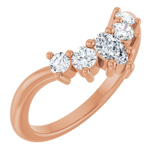 14K Gold Round Lab-Grown Diamond Contour Band – 4x3mm - Rose Gold