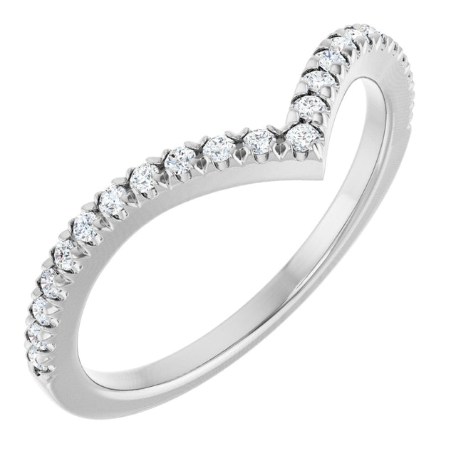 Platinum Round Lab-Grown Diamond V Contour Band – 1.3-3mm Stones
