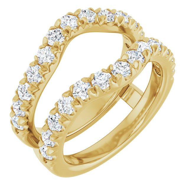 14K Gold Round Lab-Grown Diamond French-Set Ring Guard - Yellow Gold