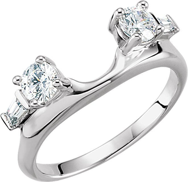 14K Gold Round Lab-Grown Diamond Wrap-Style Ring Enhancer – 4.1mm Stones - White Gold