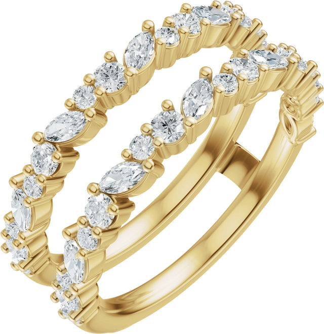 14K Gold Marquise Lab-Grown Diamond Accented Ring Guard – 3x1.5mm - Yellow Gold