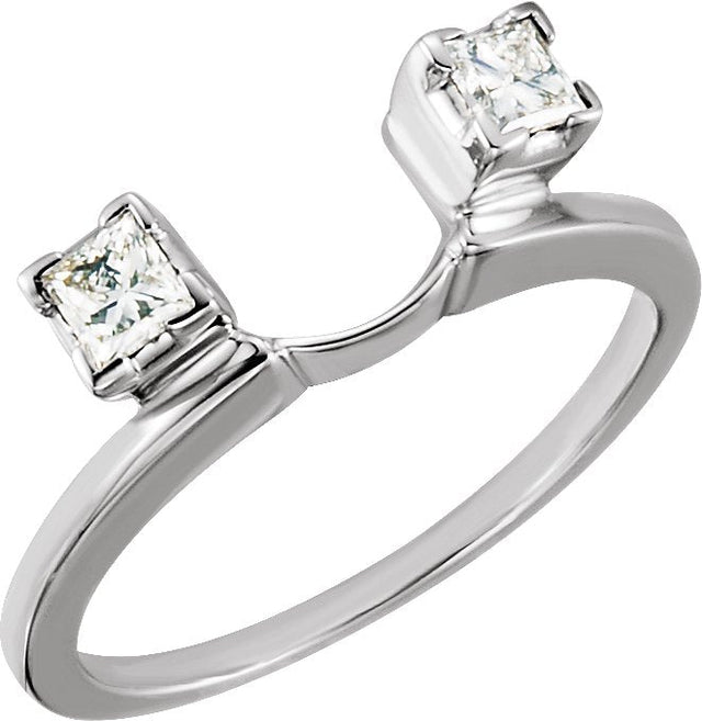 14K Gold Square Lab-Grown Diamond Wrap-Style Ring Enhancer – 3x3mm - White Gold