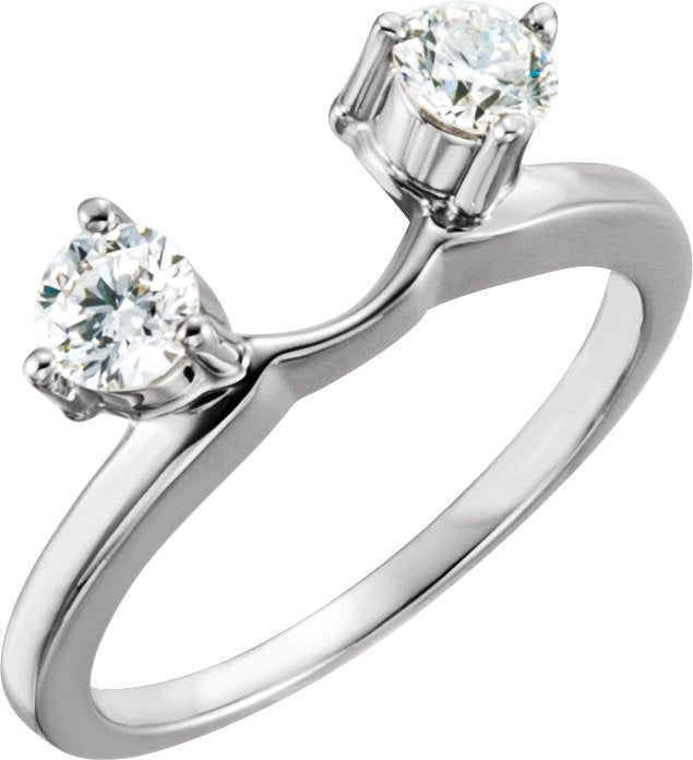 14K Gold Round Natural Diamond Wrap-Style Ring Enhancer II - White Gold