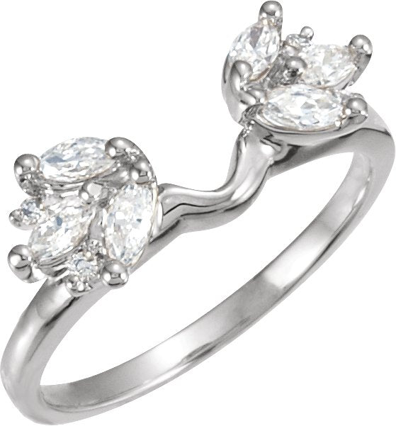 Platinum Marquise Lab-Grown Diamond Wrap-Style Ring Enhancer