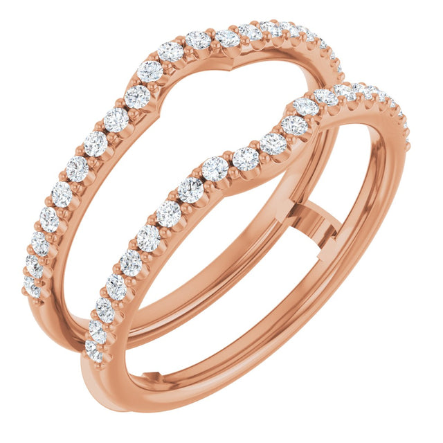 14K Gold Natural Diamond Ring Guard - Rose Gold