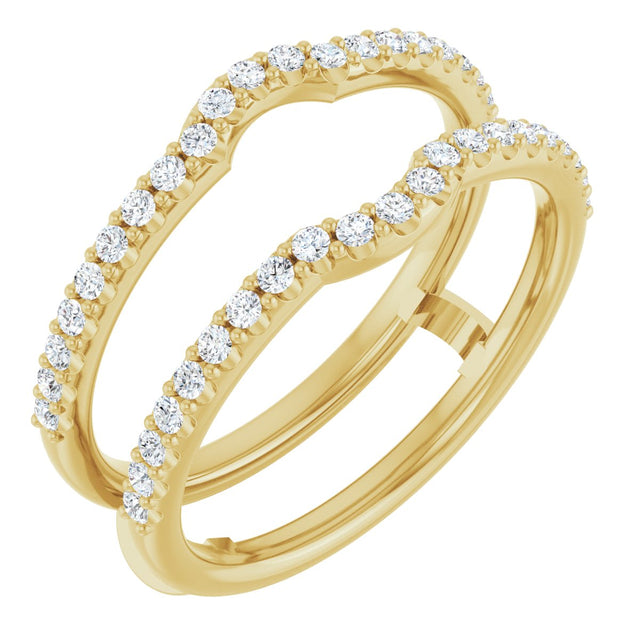 14K Gold Natural Diamond Ring Guard - Yellow Gold