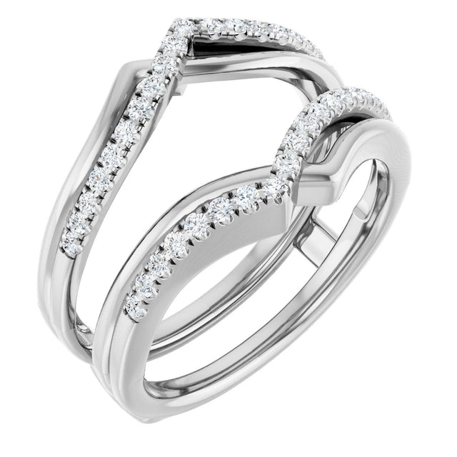 Platinum Round Natural Diamond Ring Guard – 1/4 CTW